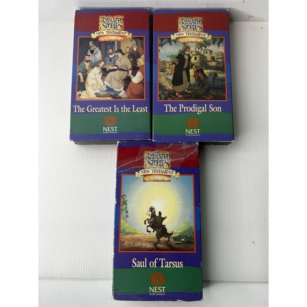 Animated Stories From New Testament Bible  (3) VHS Set
